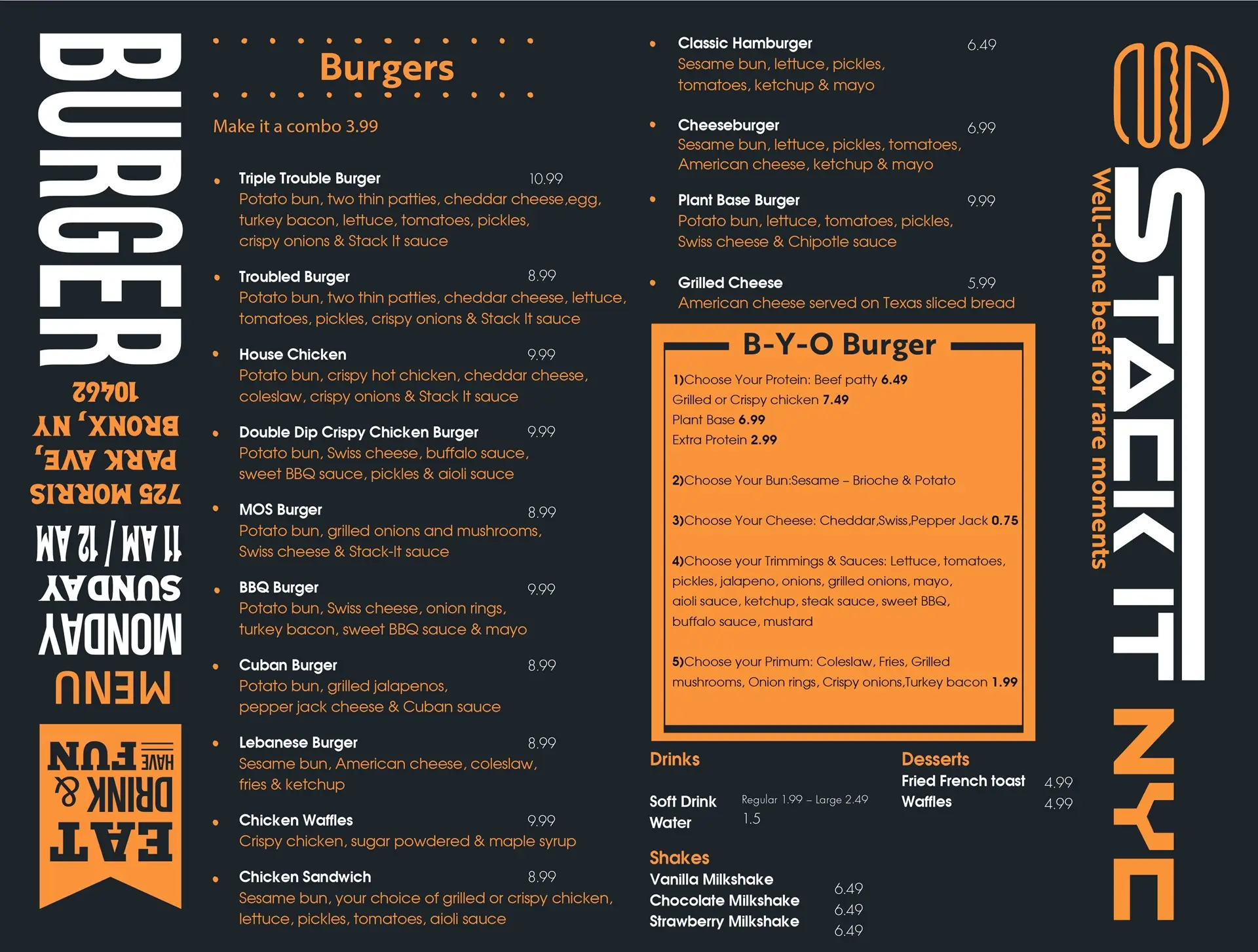 Stack It NYC Menu give away